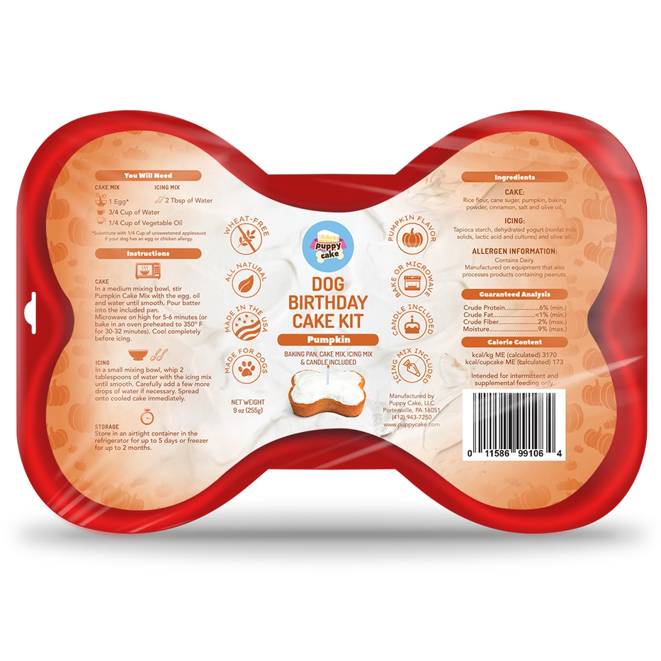 Dog Birthday Kit Includes Bone Shaped Baking Pan - Dog.Dog.Cat.