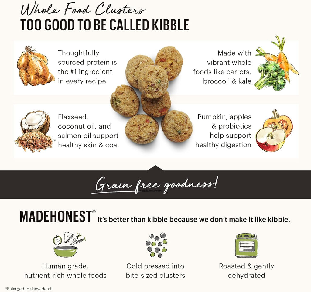 The Honest Kitchen Whole Food Clusters Grain Free Chicken Dry Dog Food, 20 lb Bag - Dog.Dog.Cat.