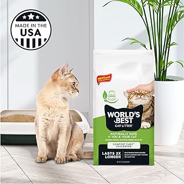 World's Best Cat Litter - Original - FAST-CLUMPING,  ECO-FRIENDLY and SAFE FOR FLUSHING, and CONVENIENT SCOOPING - Dog.Dog.Cat.