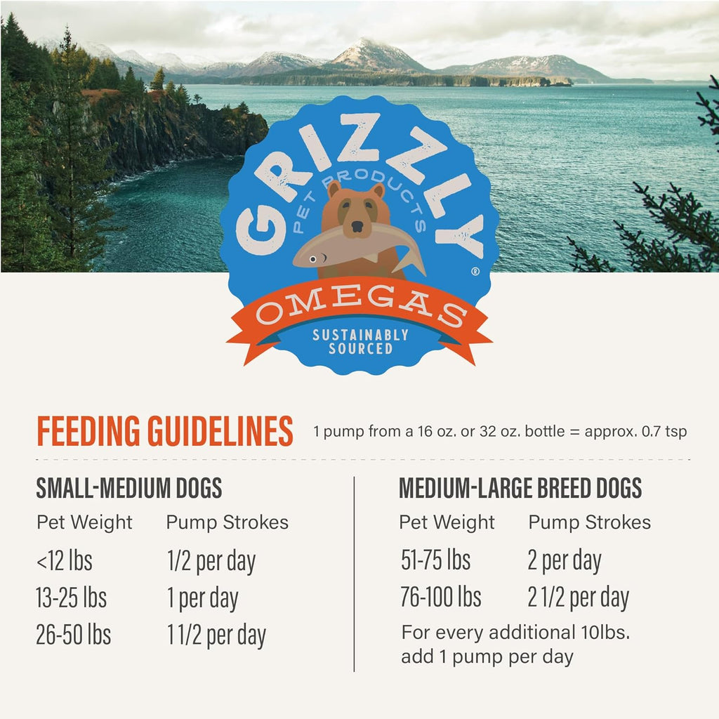 Grizzly Salmon Oil - Various Sizes Available - Dog.Dog.Cat.