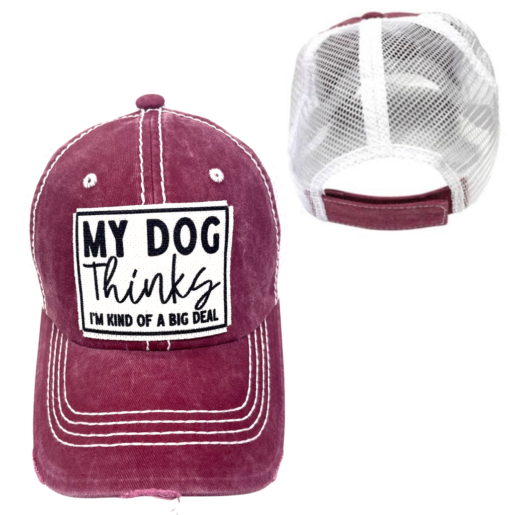 MY DOG THINKS I'M KIND OF A BIG DEAL HATS | DISTRESSED - Dog.Dog.Cat.