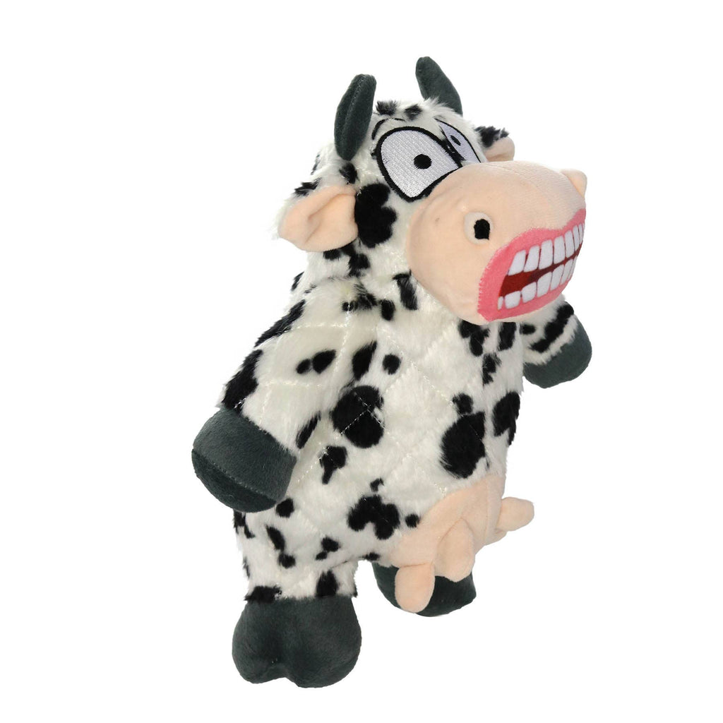 Tuffy Dog Toys - VIP Products - Mighty Angry Animals Cow, Plush, Squeaky Dog Toy - Dog.Dog.Cat.