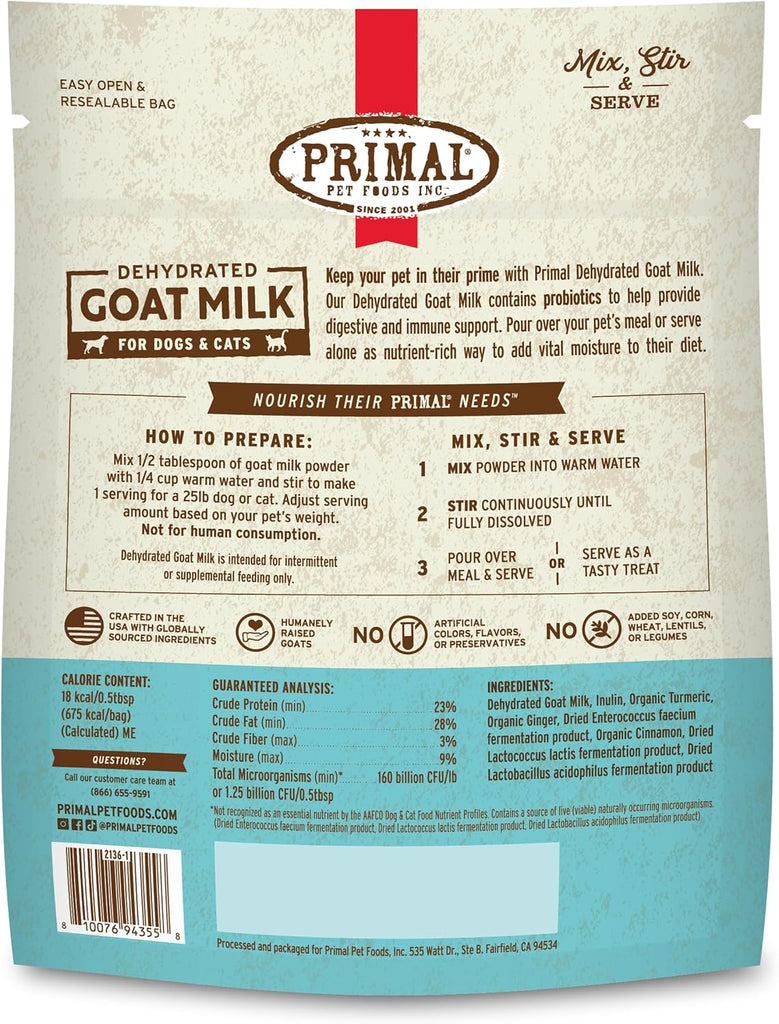 Primal Dehydrated Goat Milk for Dogs and Cats - Dog.Dog.Cat.