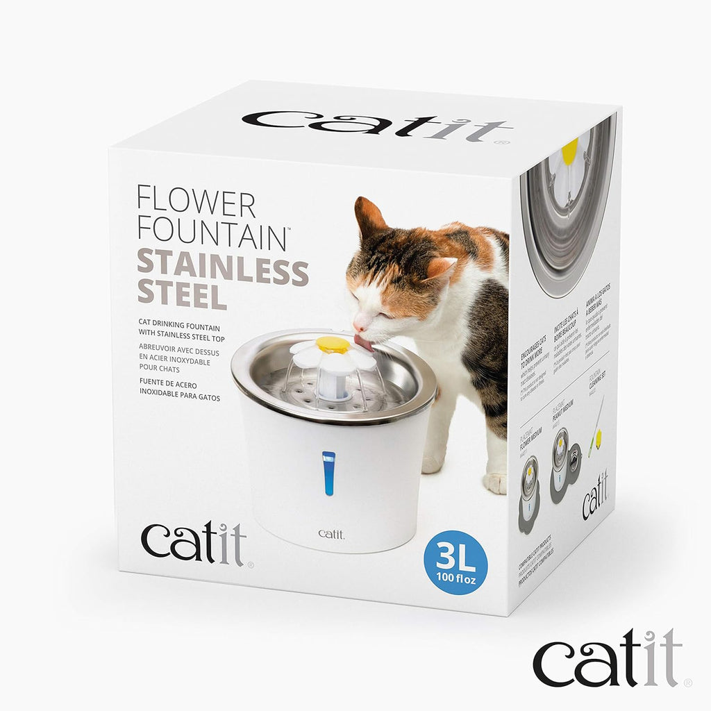Catit Flower Fountain Stainless Steel - Dog.Dog.Cat.