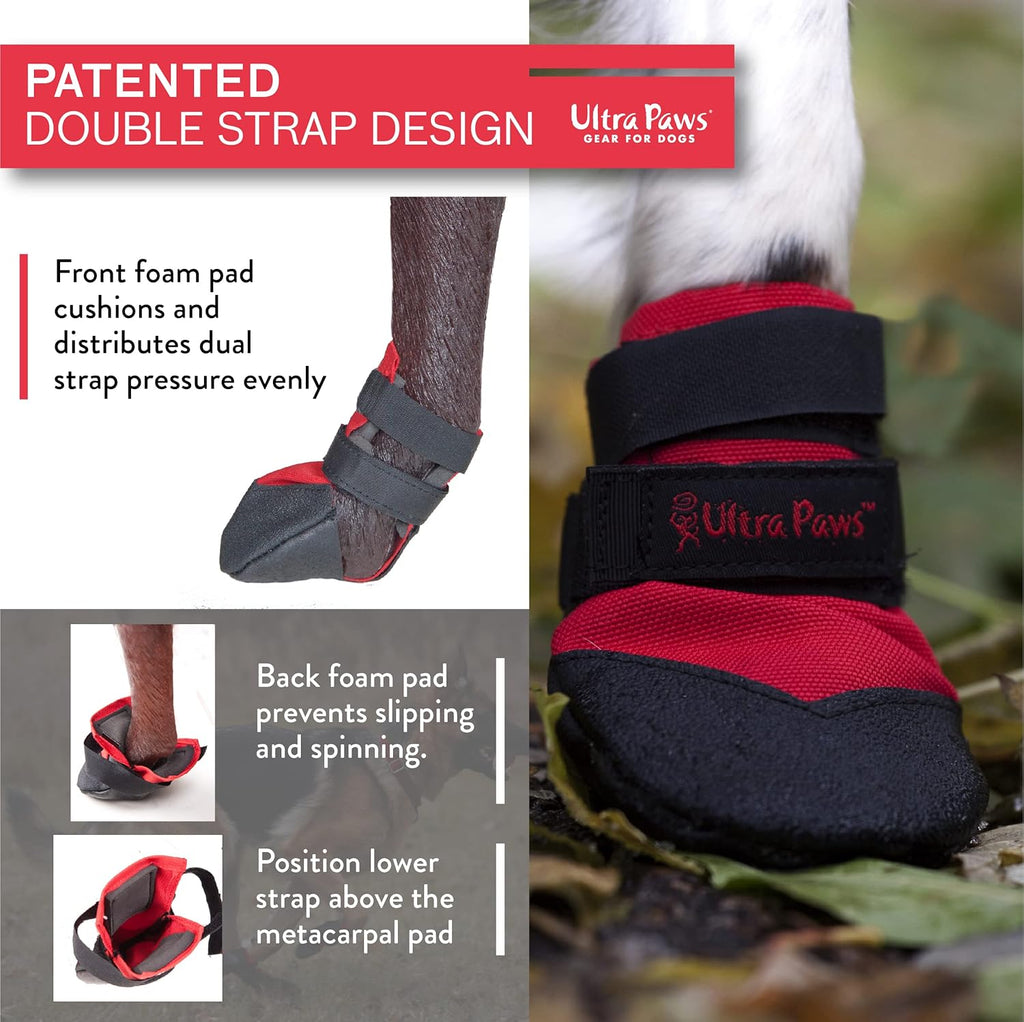 Ultra Paws Dog Boot (4 boots) - Durable Red - Dog.Dog.Cat.