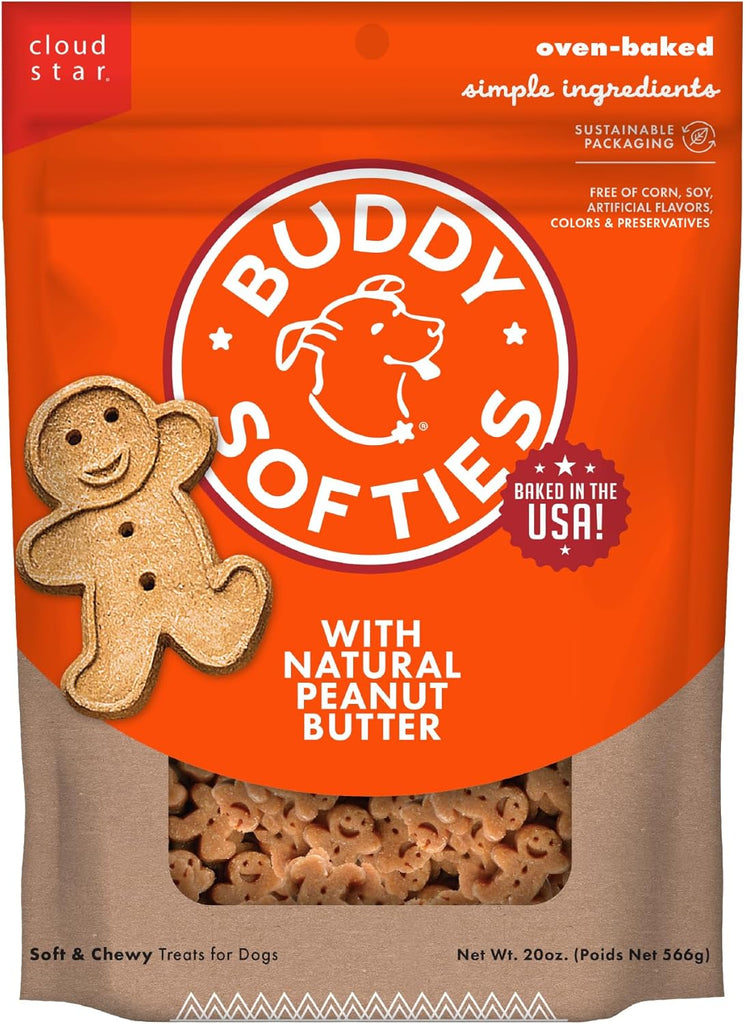 Buddy Softies Soft & Chewy Dog Treats, Peanut Butter, 20 oz. - Dog.Dog.Cat.