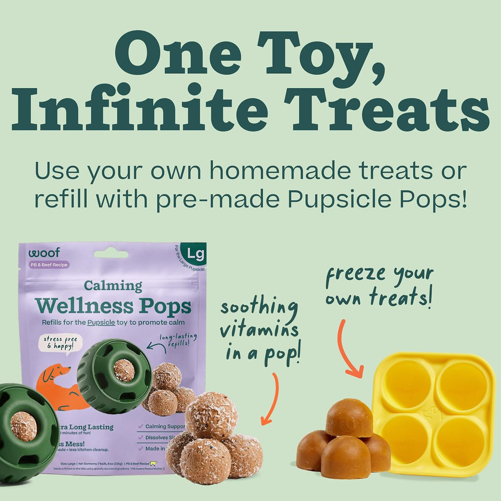 WOOF Pupsicle - Long-Lasting Interactive Dog Toy to Keep Your Pup Distracted - Safe for Dogs - Low-Mess Design - Dog.Dog.Cat.