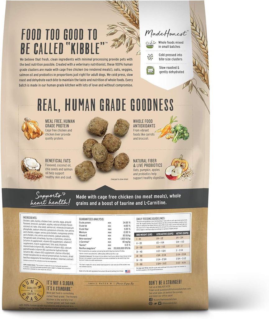 The Honest Kitchen Whole Food Clusters Whole Grain Chicken & Oat Dry Dog Food, 20 lb Bag - Dog.Dog.Cat.
