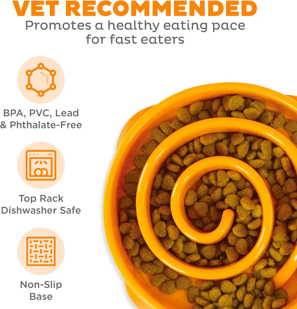 Outward Hound Fun Feeder Slow Bowl – Durable Interactive Pet Feeding Toy for Dogs - Dog.Dog.Cat.