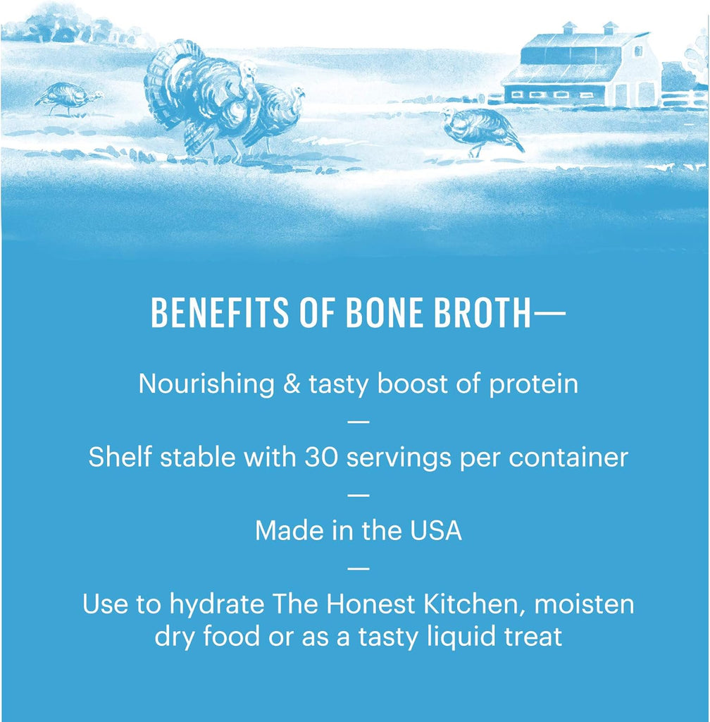 The Honest Kitchen Daily Boosters: Instant Turkey Bone Broth With Turmeric, 3.6 oz - Dog.Dog.Cat.