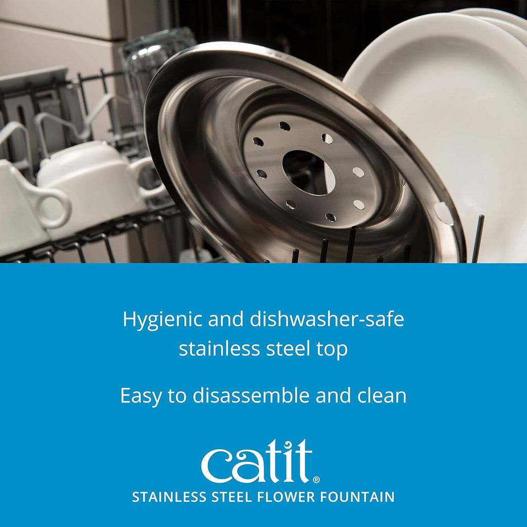 Catit Flower Fountain Stainless Steel - Dog.Dog.Cat.