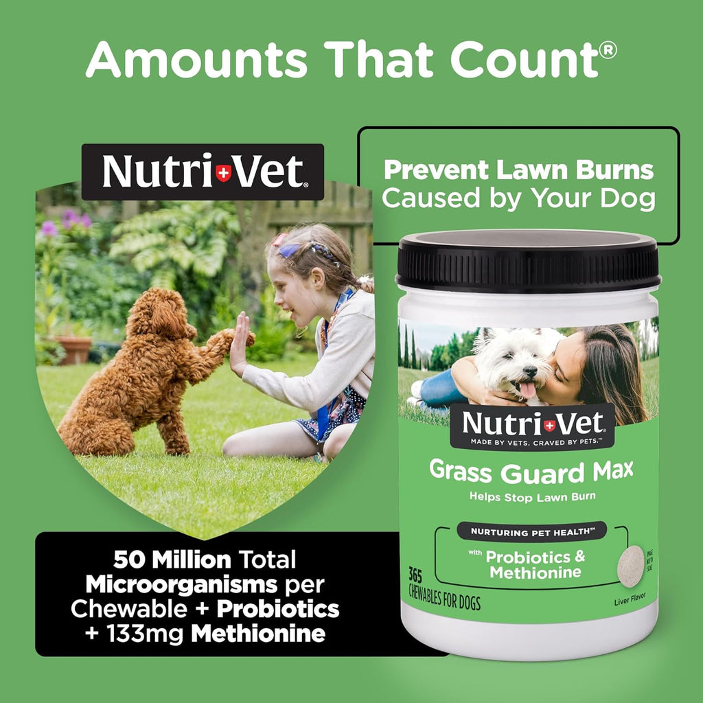 Nutri Vet Grass Guard Max - Helps Stop Lawn Burn - Dog.Dog.Cat.