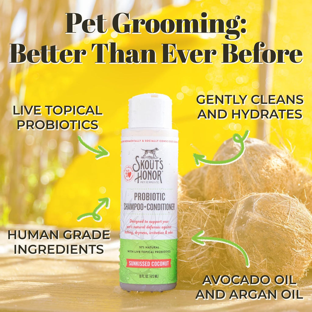 Skout's Honor Probiotic Shampoo+Conditioner Sunkissed Coconut - Dog.Dog.Cat.