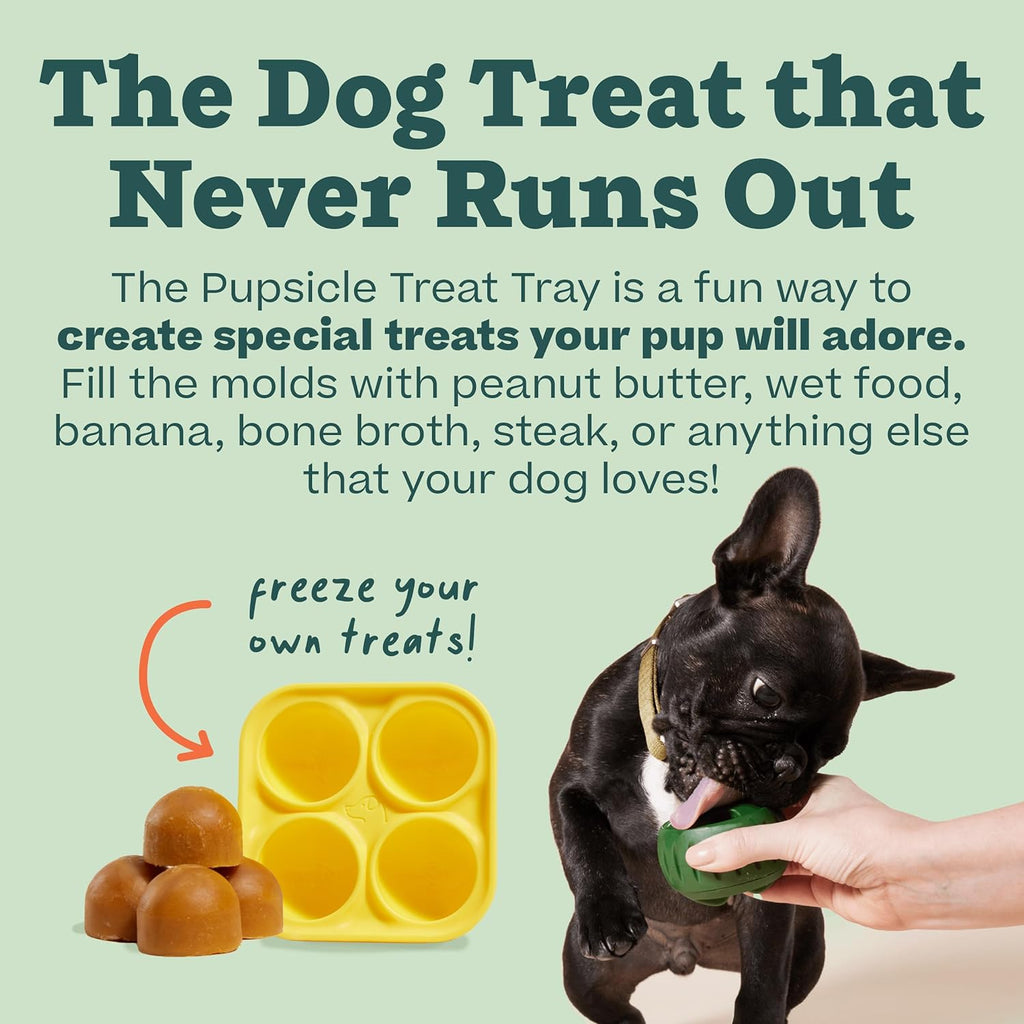 WOOF Pupsicle Treat Tray Mold Silicone Molds for Dog Treats, Dishwasher Safe, Reusable Treat Tray, Freeze Refill Treats For The Pupsicle Toy - Dog.Dog.Cat.