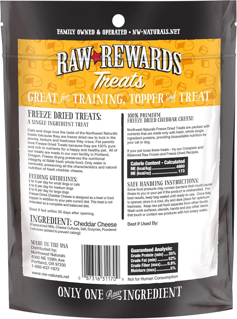 Northwest Naturals Treats Dog Treats- Cheddar Cheese : 6 oz - Dog.Dog.Cat.