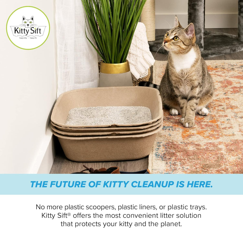Kitty Sift Litter Box - Easy-Sift Cat Litter Solution for Simple Cleaning - Dog.Dog.Cat.