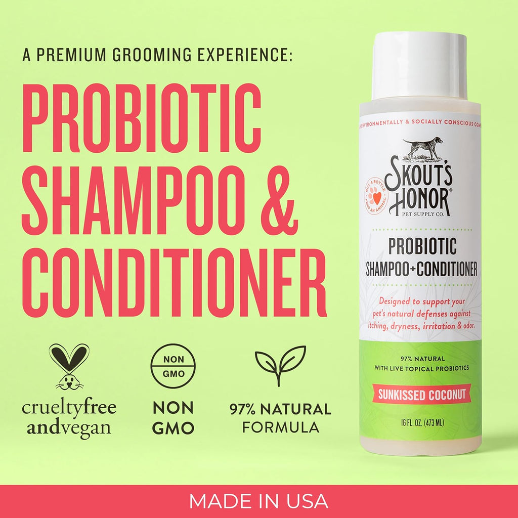 Skout's Honor Probiotic Shampoo+Conditioner Sunkissed Coconut - Dog.Dog.Cat.
