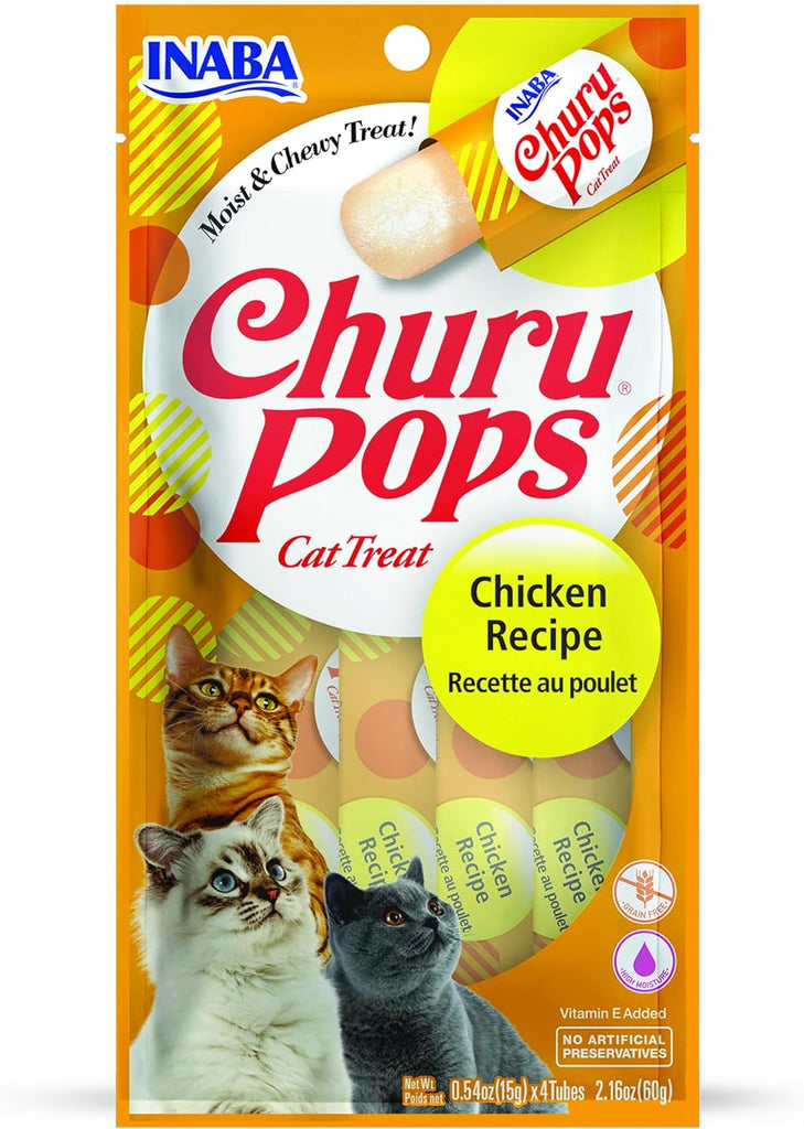 Churu Pops Cat Treat Tube-Chicken Recipe : 0.5oz 4 pack - Dog.Dog.Cat.