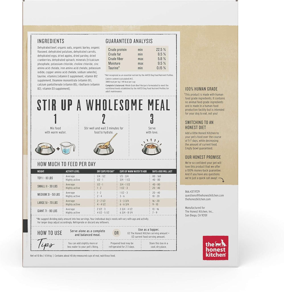 The Honest Kitchen Food-Beef with Whole Grain - Dog.Dog.Cat.