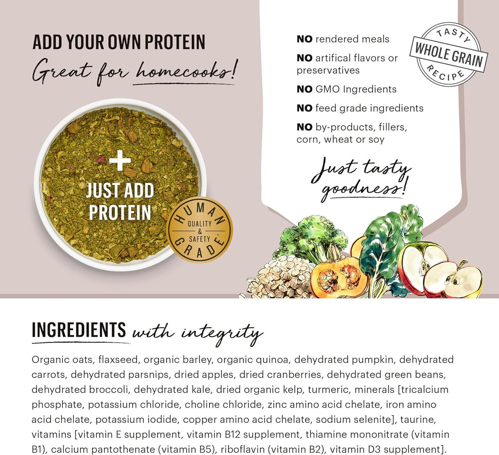 The Honest Kitchen Human Grade Dehydrated Grain Free Veggie, Nut & Seed Base Mix for Dogs - 7 Pound Box (Makes 29 Pounds) - Dog.Dog.Cat.