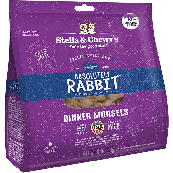 Stella & Chewy's Freeze-Dried Raw Cat Food - Rabbit - Dog.Dog.Cat.