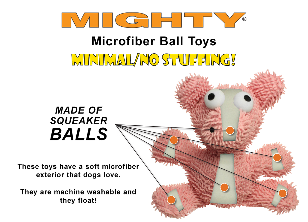 Tuffy Dog Toys - VIP Products - Mighty Microfiber Ball Med Duck, Durable, Squeaky Dog Toy - Dog.Dog.Cat.