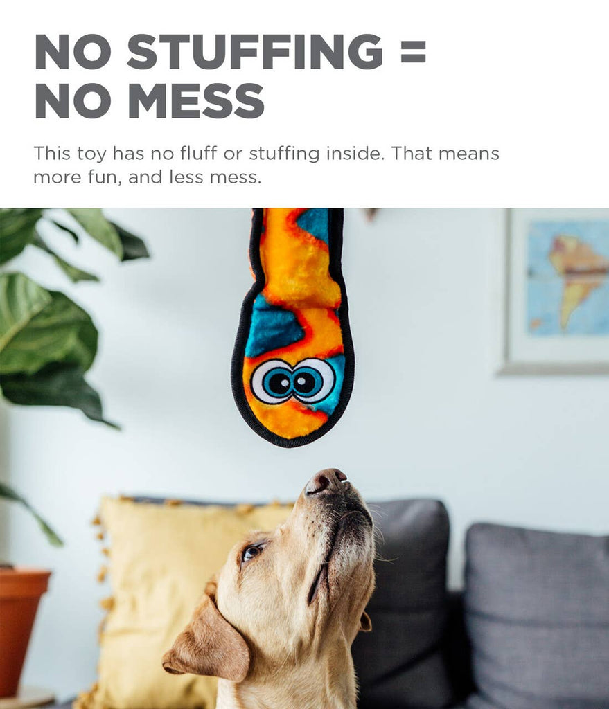 Outward Hound Invincibles Snake Durable Plush Toy Orange XL - Dog.Dog.Cat.