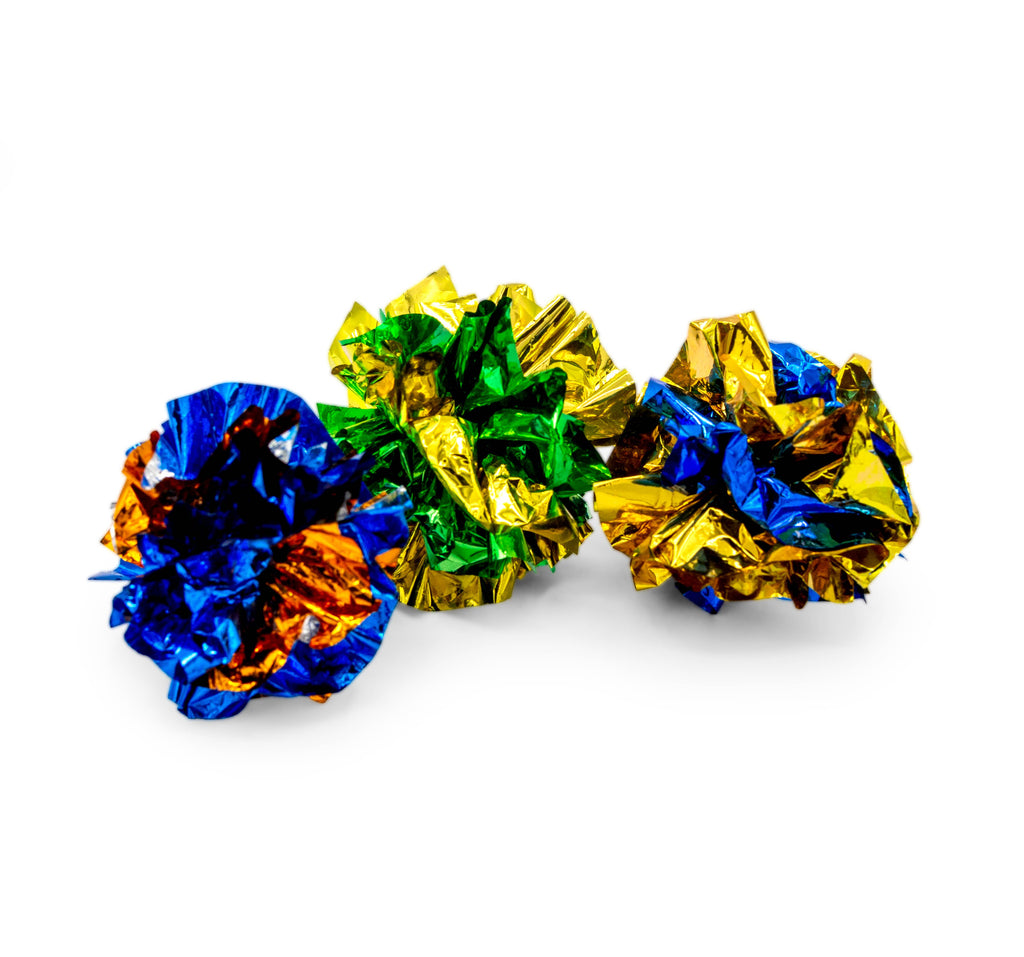 ThoozyPet 42pc Crinkle Ball 1.5" Bulk Cat Toy Bin - Dog.Dog.Cat.