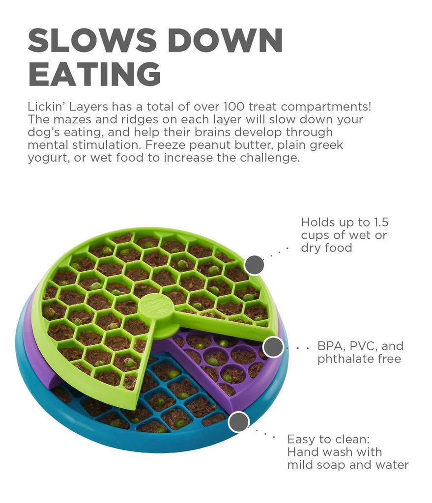 Nina Ottosson Lickin' Layers Interactive Dog Puzzle Level 2 - Dog.Dog.Cat.