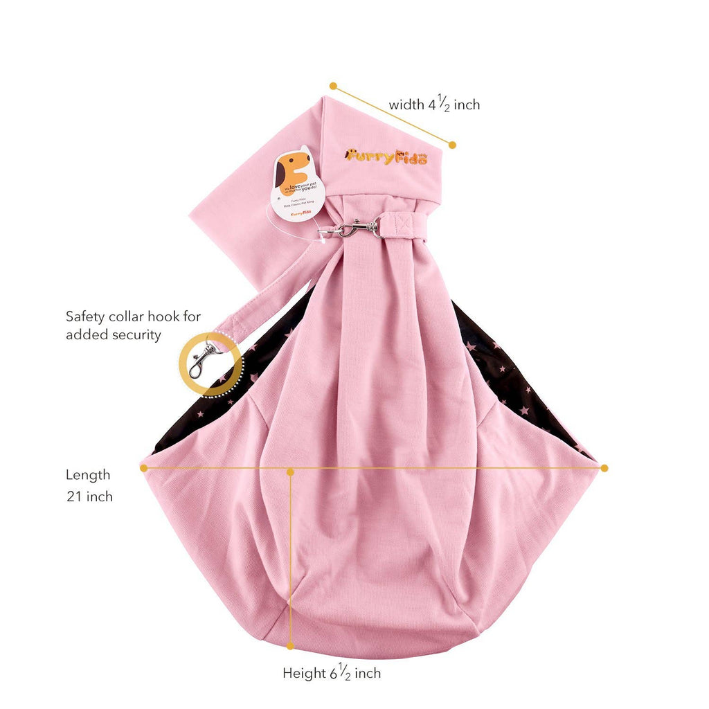 Furry Fido Pet Supplies - Furry Fido Classic Reversible Pet Sling - Pink - Dog.Dog.Cat.