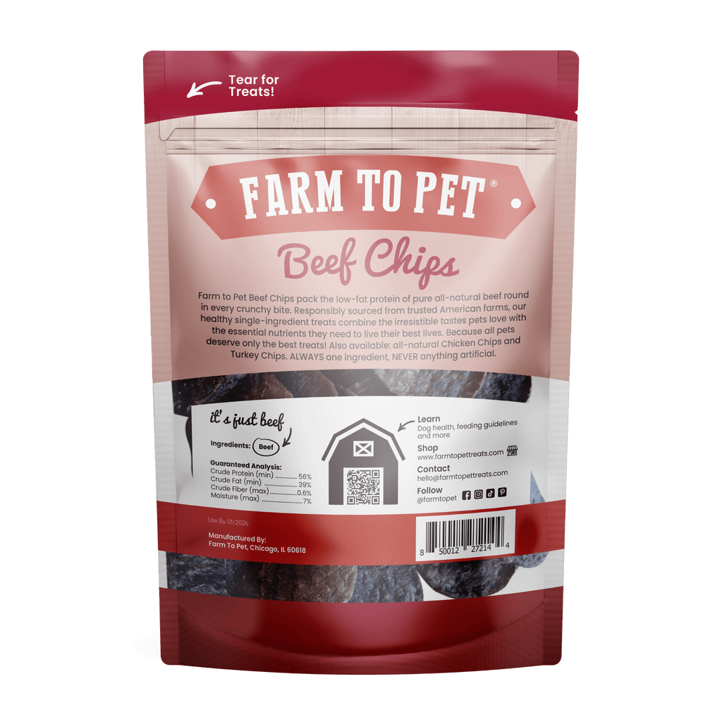 Farm to Pets - Beef Chips Dog Treats - Dog.Dog.Cat.