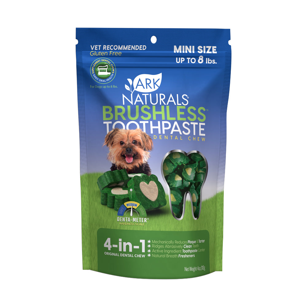 Ark Natural Brushless-  Teeth Cleaning Dog Treats Toothpaste for dogs up to 8 LBS : Mini 4oz. - Dog.Dog.Cat.
