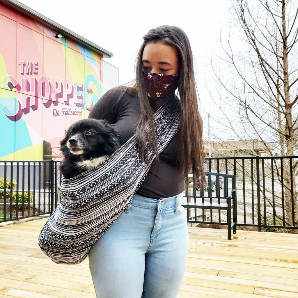 Walking Palm - Dog Sling - Salt & Pepper Woven - Dog.Dog.Cat.