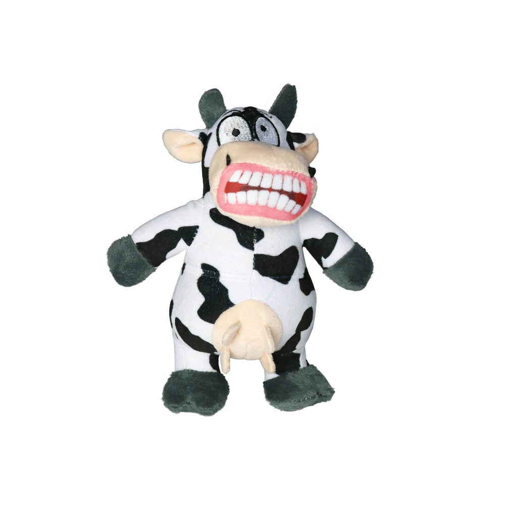 Mighty Jr Angry Animals Mad Cow, Plush, Squeaky Dog Toy - Dog.Dog.Cat.