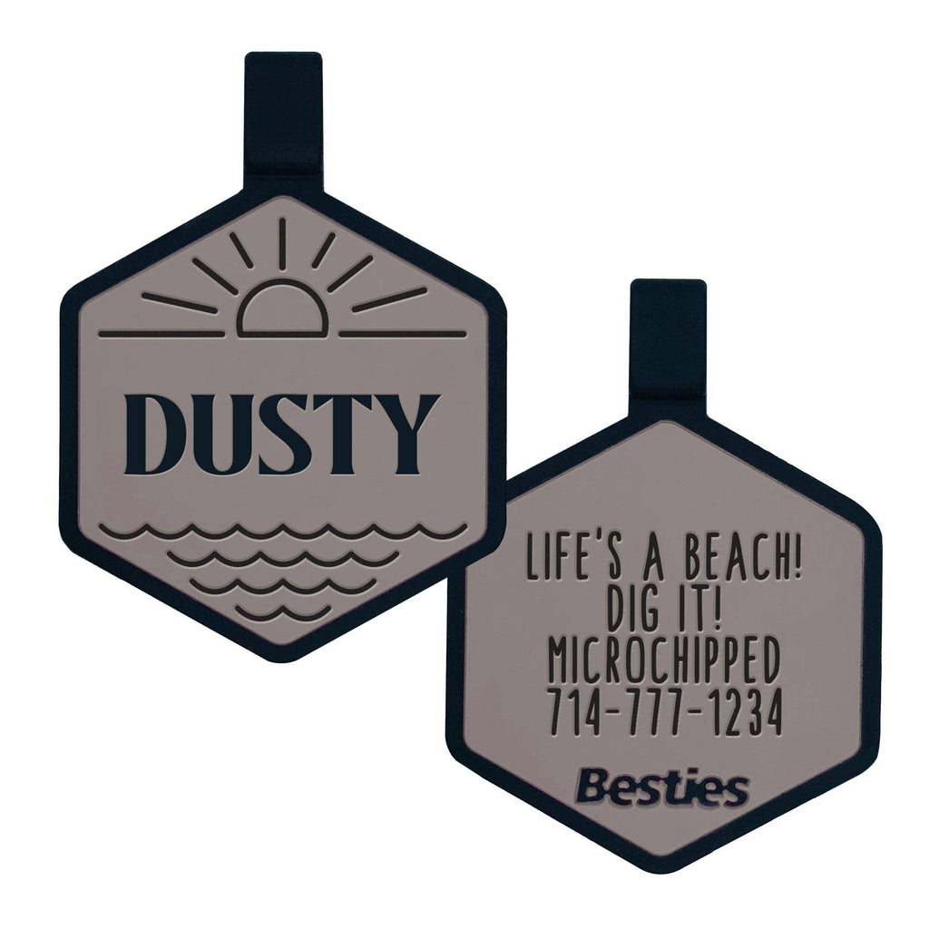 Besties Pets - Salt and Sun Silicone Dog ID Tag - Dog.Dog.Cat.