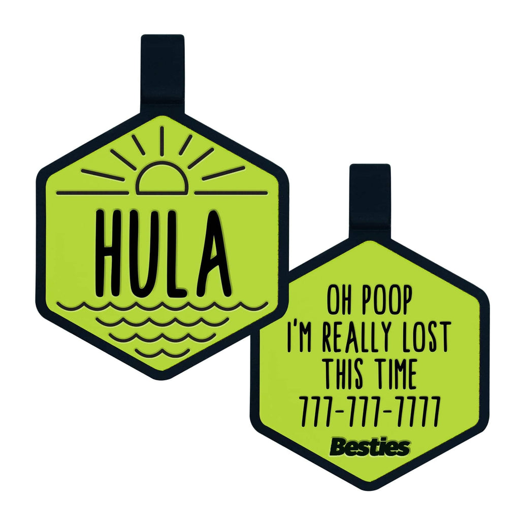 Besties Pets - Salt and Sun Silicone Dog ID Tag - Dog.Dog.Cat.