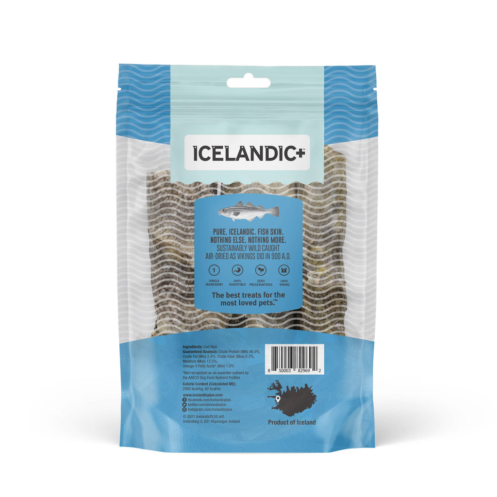Icelandic+ Hand Wrapped Cod Skin Chew Sticks - 10" Long & 5" Short Assorted Packs - Dog.Dog.Cat.