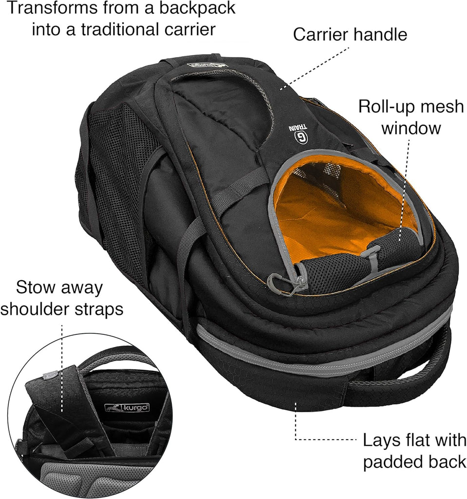 Kurgo G-Train Dog Carrier Pack-Black - Dog.Dog.Cat.