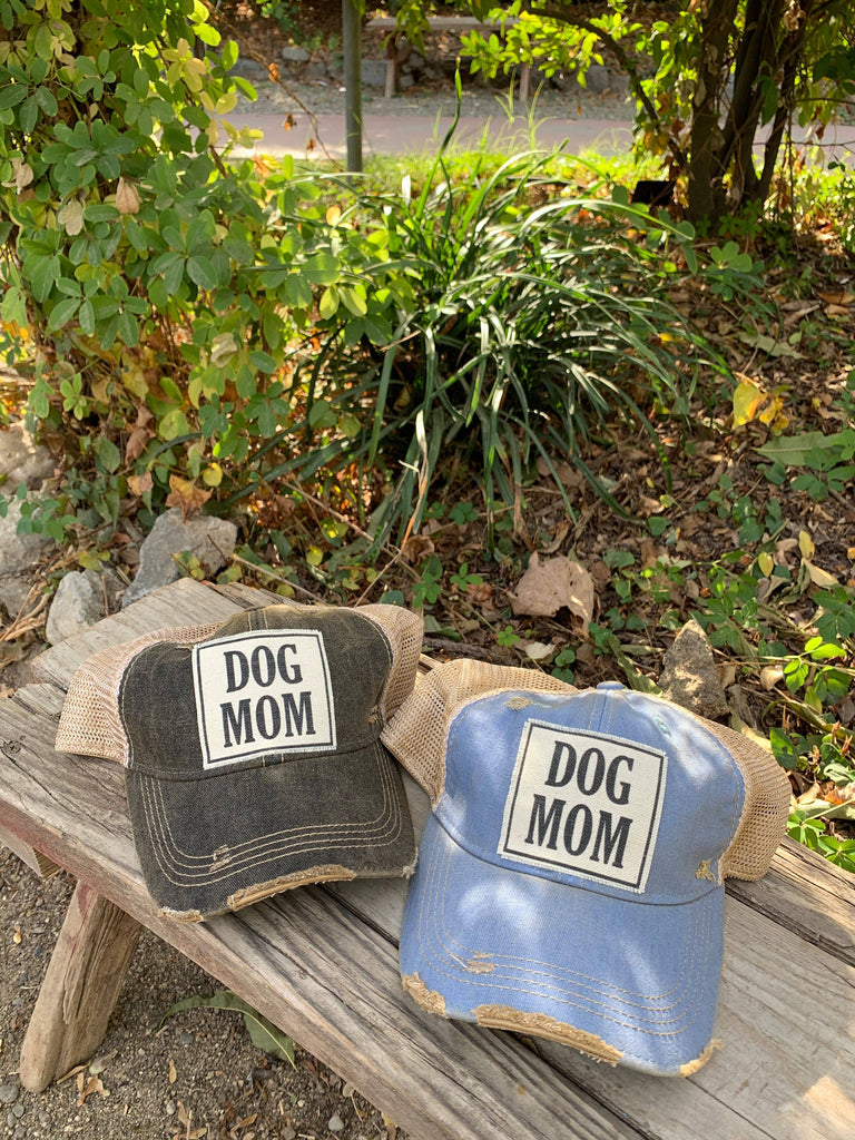 Dog Mom Distressed Trucker Hat Baseball Cap - Dog.Dog.Cat.