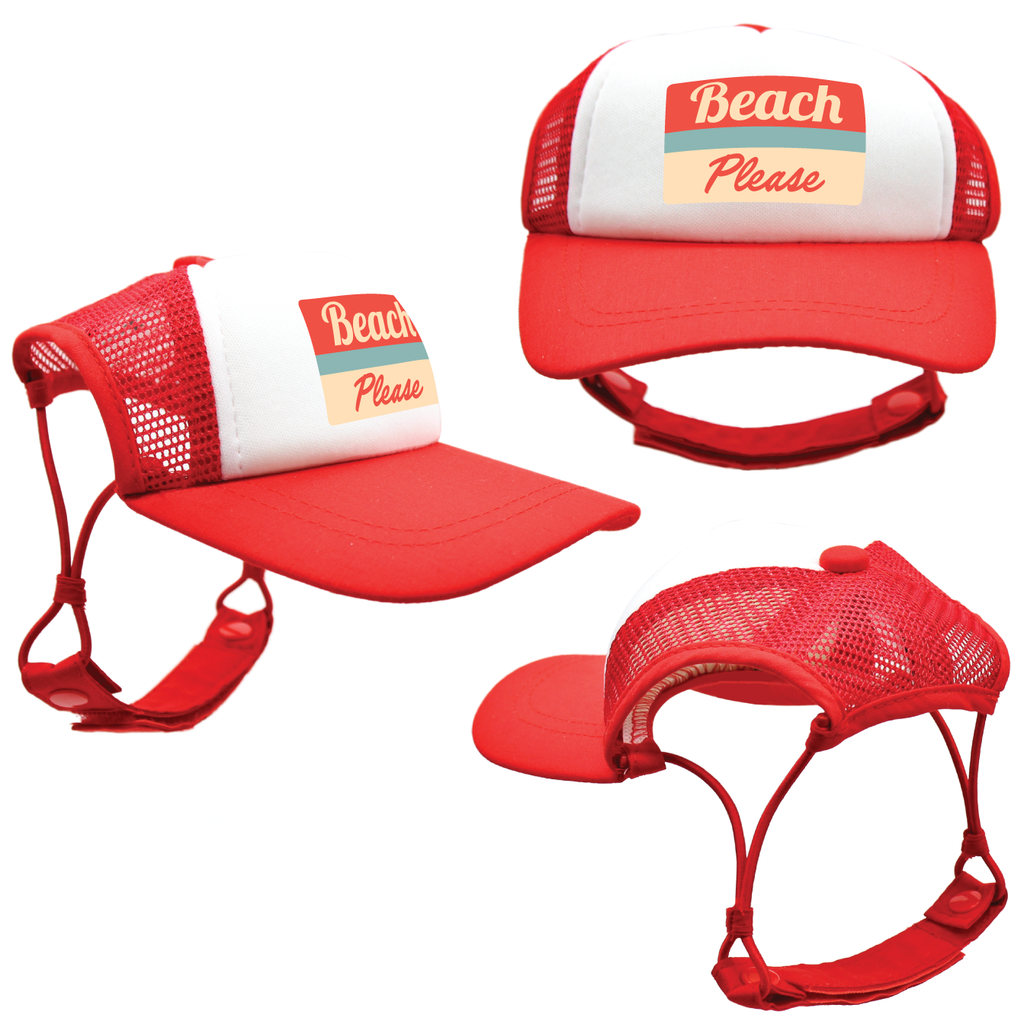 Beach Please Standard or Namedrop | Trucker Hat for Dogs - Dog.Dog.Cat.