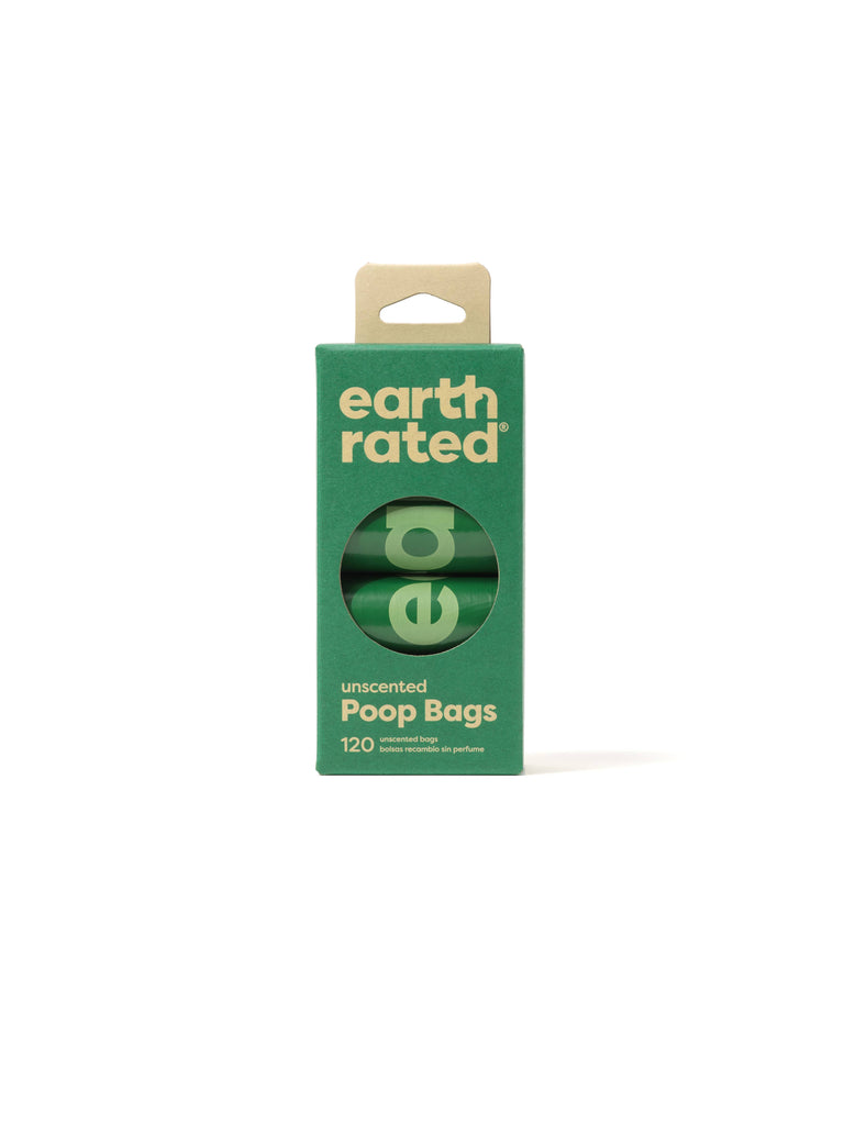 Earth Rated Unscented Poop Bags 120ct on 8 Refill Rolls 12cs - Dog.Dog.Cat.