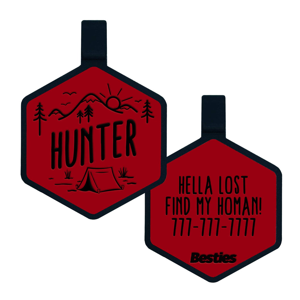 Besties Pets - Adventure Is Calling Silicone Dog ID Tag - Dog.Dog.Cat.