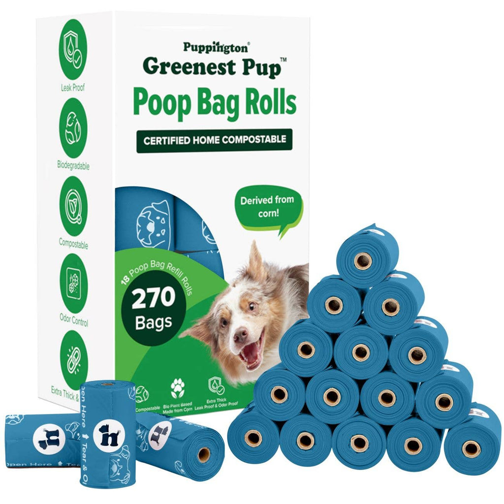 Puppington - Triple-Certified Compostable Thick Dog Poop Bags - Dog.Dog.Cat.