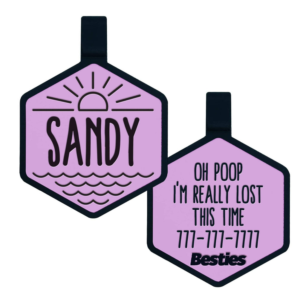 Besties Pets - Salt and Sun Silicone Dog ID Tag - Dog.Dog.Cat.