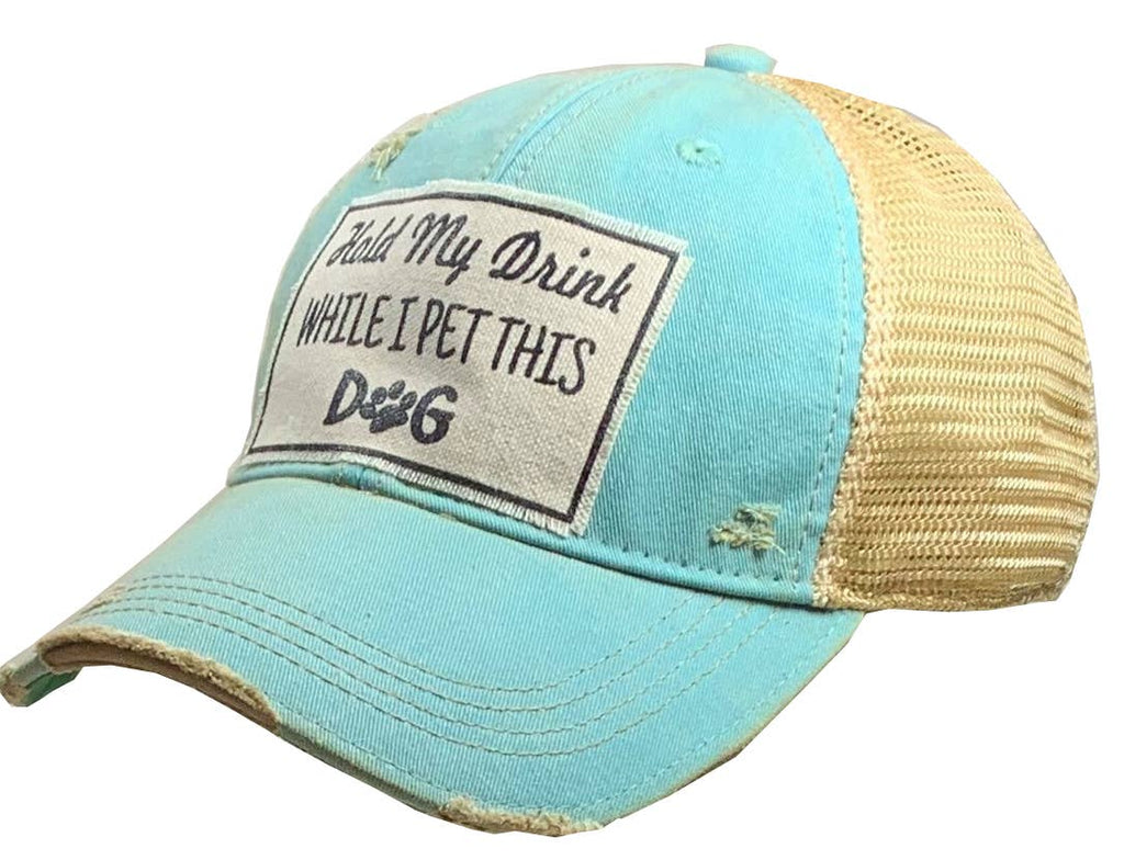 Hold My Drink While I Pet This Dog Trucker Hat Baseball Cap - Dog.Dog.Cat.