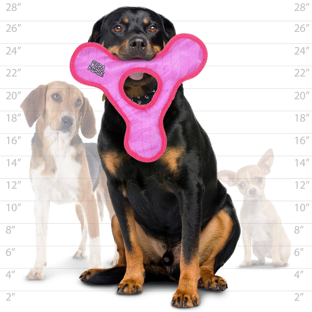 Tuffy Dog Toys - VIP Products - DuraForce Triangle Ring - Pink, Durable, Squeaky Dog Toy - Dog.Dog.Cat.