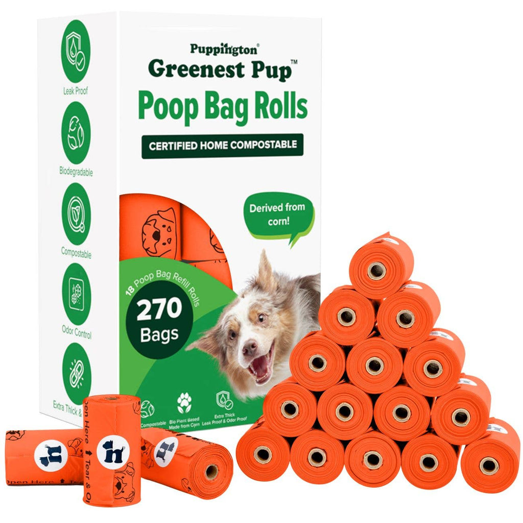 Puppington - Triple-Certified Compostable Thick Dog Poop Bags - Dog.Dog.Cat.