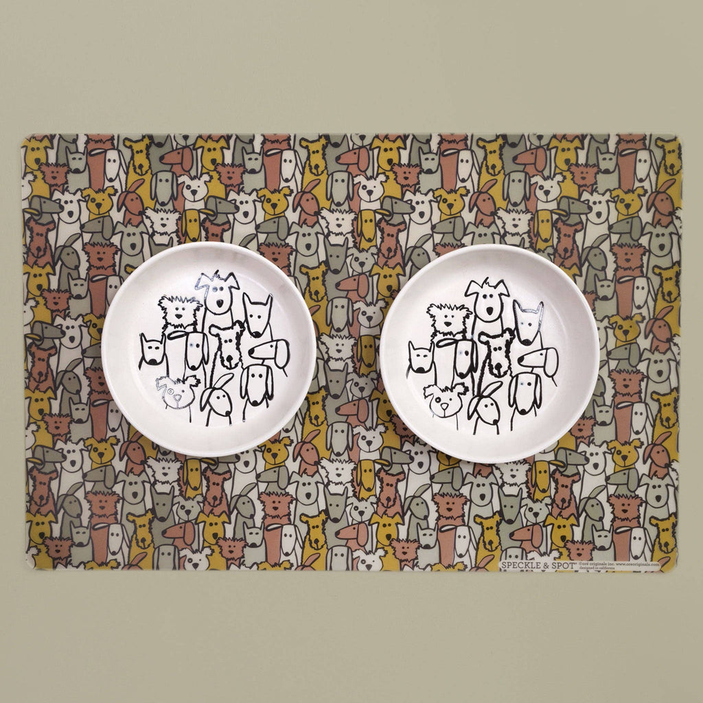 Speckle and Spot by Ore’ Originals - Pet Placemat | Frosted Random Dogs - Dog.Dog.Cat.