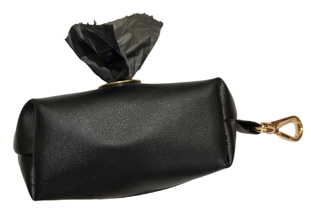 PU Leather Wastebag  Holder - Hold your dog poop bag up to 2 rolls. - Dog.Dog.Cat.