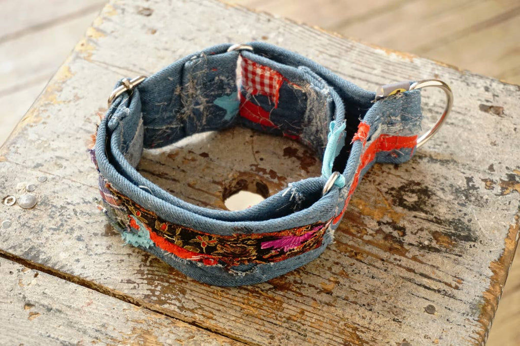 hundsfutter - “Easy” anti-escape dog collar - mixed media jeans - Dog.Dog.Cat.